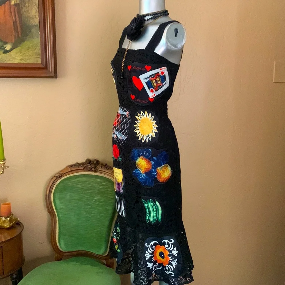 M2 By Mocha Rare Black Crochet Detailed dress.  Sz M